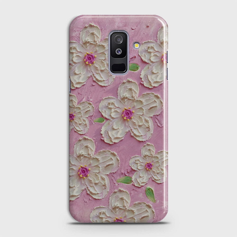 Samsung Galaxy A6 Plus 2018 Cover - Floral Series - Design 5 - Pink & White - Matte Finish - Snap On Hard Case with LifeTime Colors Guarantee