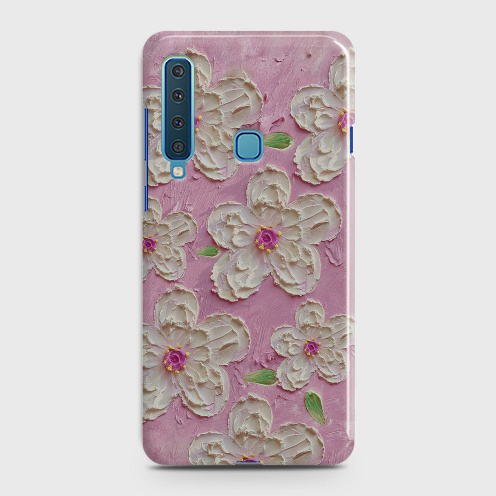 Samsung Galaxy A9 2018 Cover - Floral Series - Design 5 - Pink & White - Matte Finish - Snap On Hard Case with LifeTime Colors Guarantee