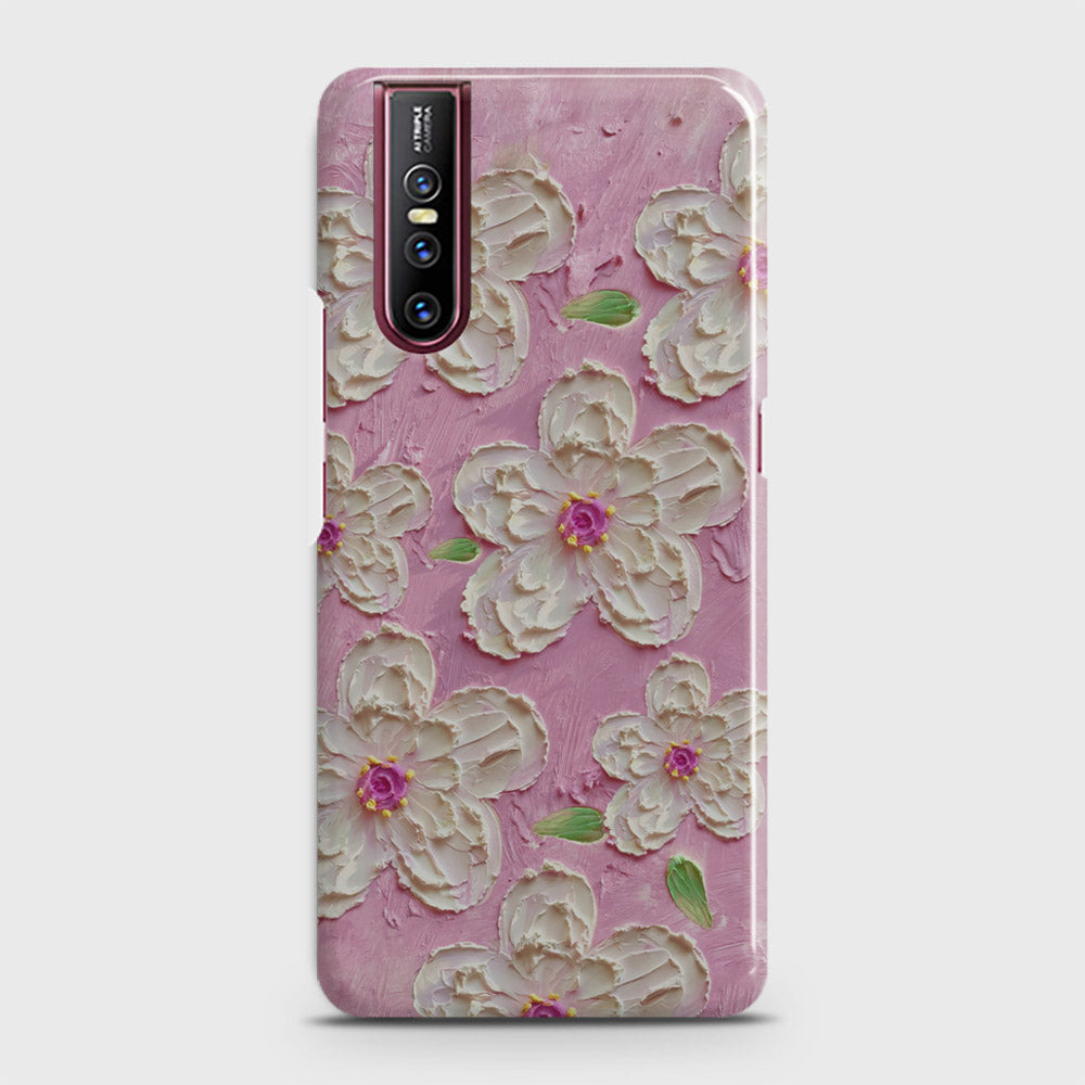 Vivo V15 Pro Cover - Floral Series - Design 5 - Pink & White - Matte Finish - Snap On Hard Case with LifeTime Colors Guarantee