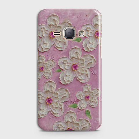 Samsung Galaxy J1 2016 / J120 Cover - Floral Series - Design 5 - Pink & White - Matte Finish - Snap On Hard Case with LifeTime Colors Guarantee