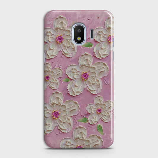 Samsung Galaxy J4 2018 Cover - Floral Series - Design 5 - Pink & White - Matte Finish - Snap On Hard Case with LifeTime Colors Guarantee