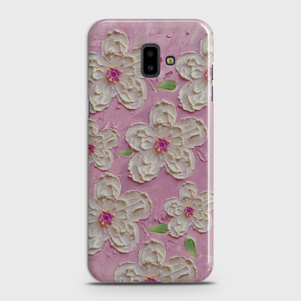 Samsung Galaxy J6 Plus 2018 Cover - Floral Series - Design 5 - Pink & White - Matte Finish - Snap On Hard Case with LifeTime Colors Guarantee