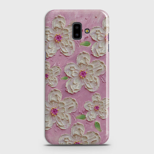 Samsung Galaxy J6 Plus 2018 Cover - Floral Series - Design 5 - Pink & White - Matte Finish - Snap On Hard Case with LifeTime Colors Guarantee