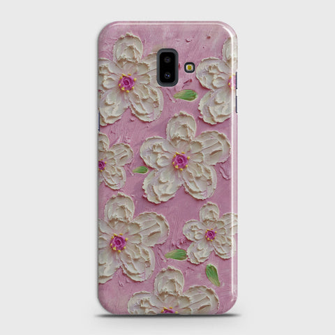 Samsung Galaxy J6 Plus 2018 Cover - Floral Series - Design 5 - Pink & White - Matte Finish - Snap On Hard Case with LifeTime Colors Guarantee