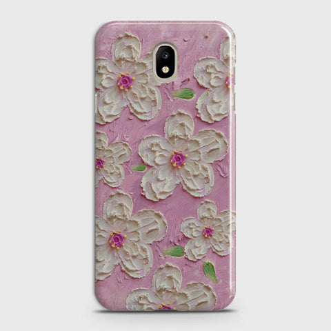 Samsung Galaxy J7 2018 Cover - Floral Series - Design 5 - Pink & White - Matte Finish - Snap On Hard Case with LifeTime Colors Guarantee