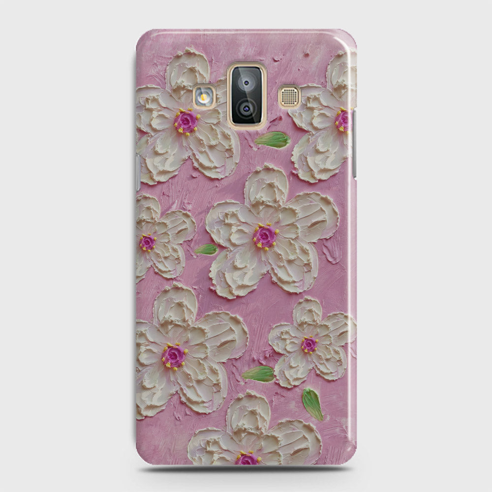 Samsung Galaxy J7 Duo Cover - Floral Series - Design 5 - Pink & White - Matte Finish - Snap On Hard Case with LifeTime Colors Guarantee