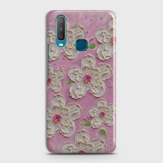 Vivo Y17 Cover - Floral Series - Design 5 - Pink & White - Matte Finish - Snap On Hard Case with LifeTime Colors Guarantee