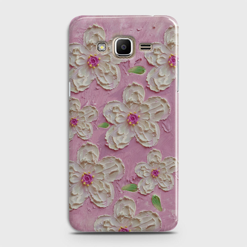 Samsung Galaxy J7 2015 Cover - Floral Series - Design 5 - Pink & White - Matte Finish - Snap On Hard Case with LifeTime Colors Guarantee