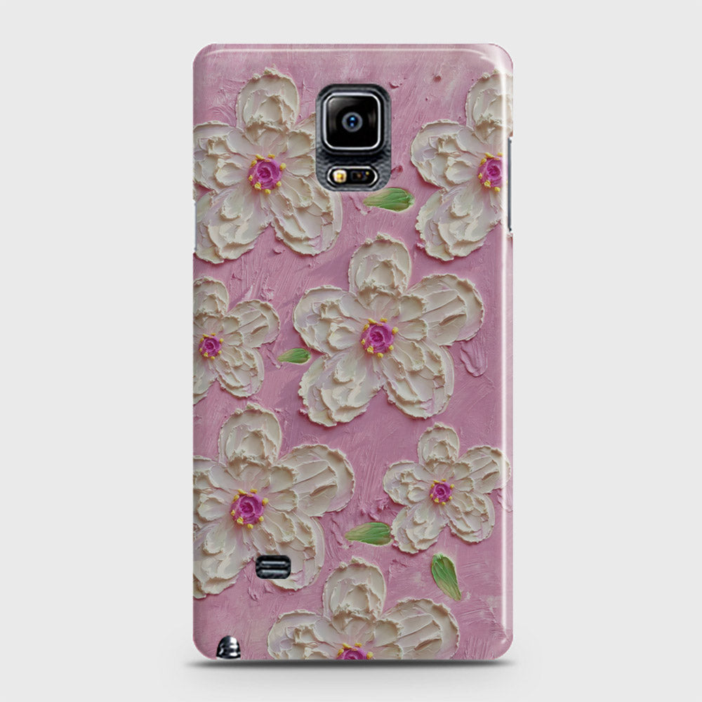 Samsung Galaxy Note 4 Cover - Floral Series - Design 5 - Pink & White - Matte Finish - Snap On Hard Case with LifeTime Colors Guarantee