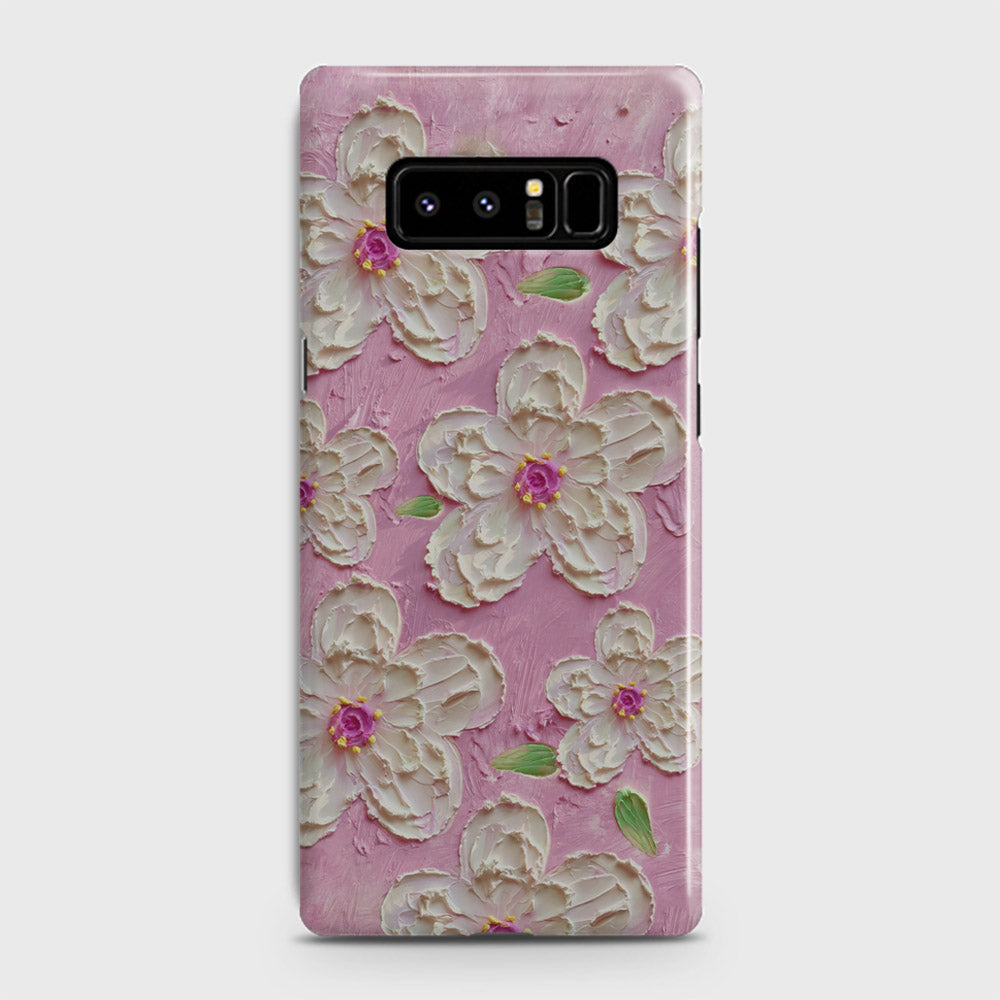 Samsung Galaxy Note 8 Cover - Floral Series - Design 5 - Pink & White - Matte Finish - Snap On Hard Case with LifeTime Colors Guarantee