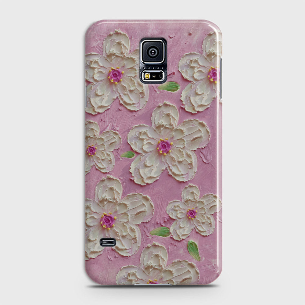 Samsung Galaxy S5 Cover - Floral Series - Design 5 - Pink & White - Matte Finish - Snap On Hard Case with LifeTime Colors Guarantee