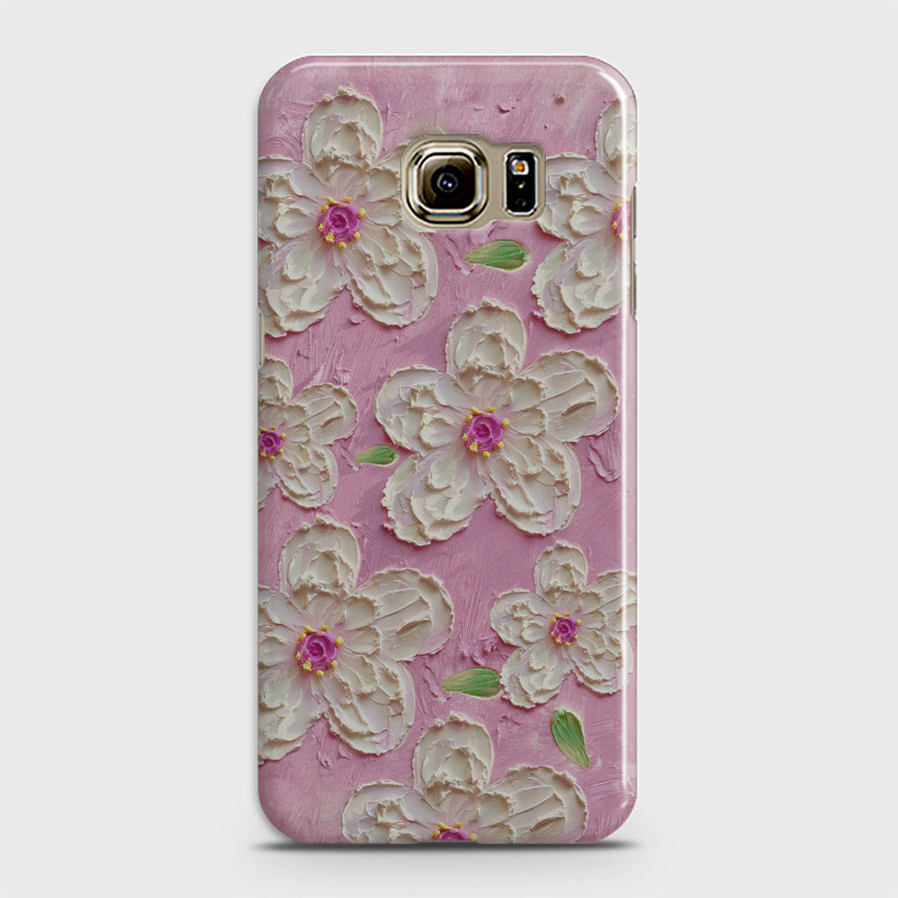 Samsung Galaxy S6 Cover - Floral Series - Design 5 - Pink & White - Matte Finish - Snap On Hard Case with LifeTime Colors Guarantee