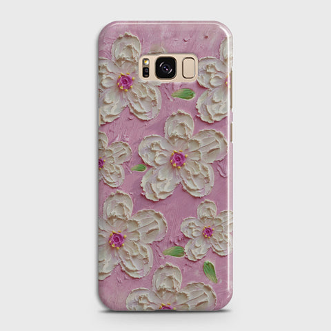 Samsung Galaxy S8 Cover - Floral Series - Design 5 - Pink & White - Matte Finish - Snap On Hard Case with LifeTime Colors Guarantee