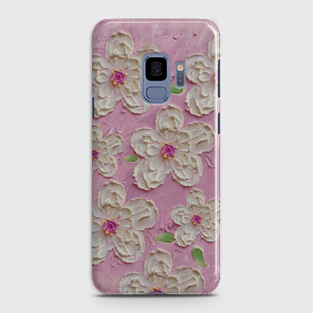 Samsung Galaxy S9 Cover - Floral Series - Design 5 - Pink & White - Matte Finish - Snap On Hard Case with LifeTime Colors Guarantee