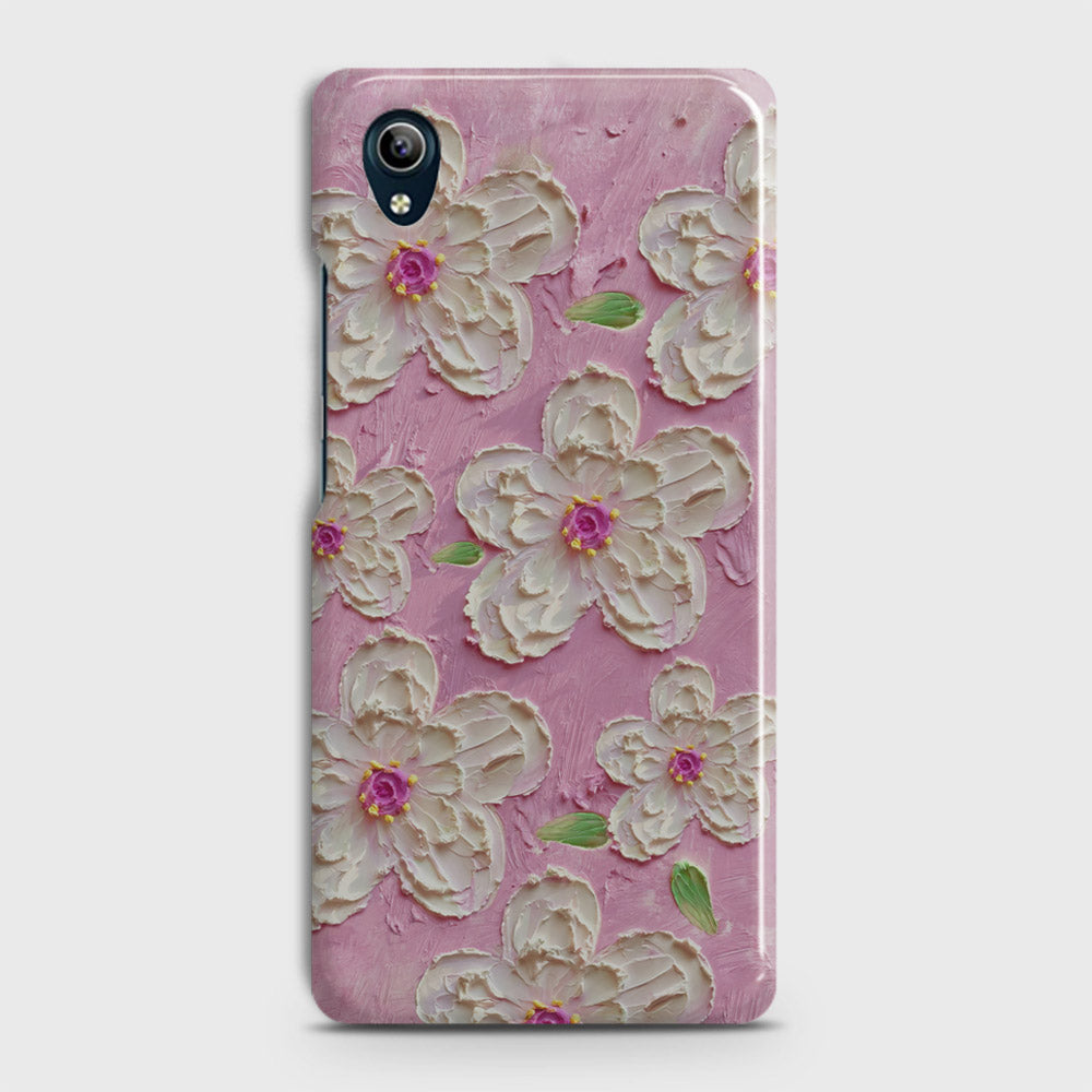 Vivo Y91C Cover - Floral Series - Design 5 - Pink & White - Matte Finish - Snap On Hard Case with LifeTime Colors Guarantee