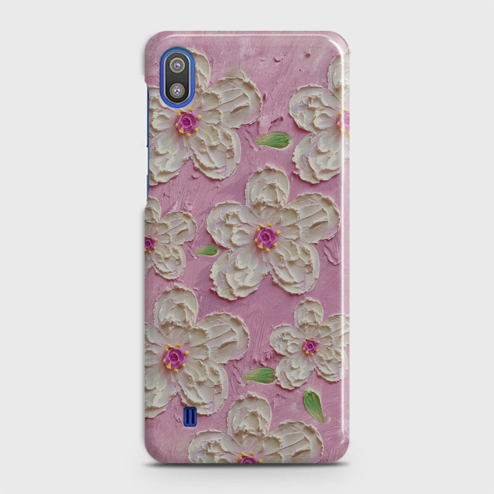 Samsung Galaxy A10 Cover - Floral Series - Design 5 - Pink & White - Matte Finish - Snap On Hard Case with LifeTime Colors Guarantee