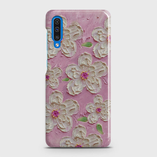 Samsung Galaxy A50 Cover - Floral Series - Design 5 - Pink & White - Matte Finish - Snap On Hard Case with LifeTime Colors Guarantee