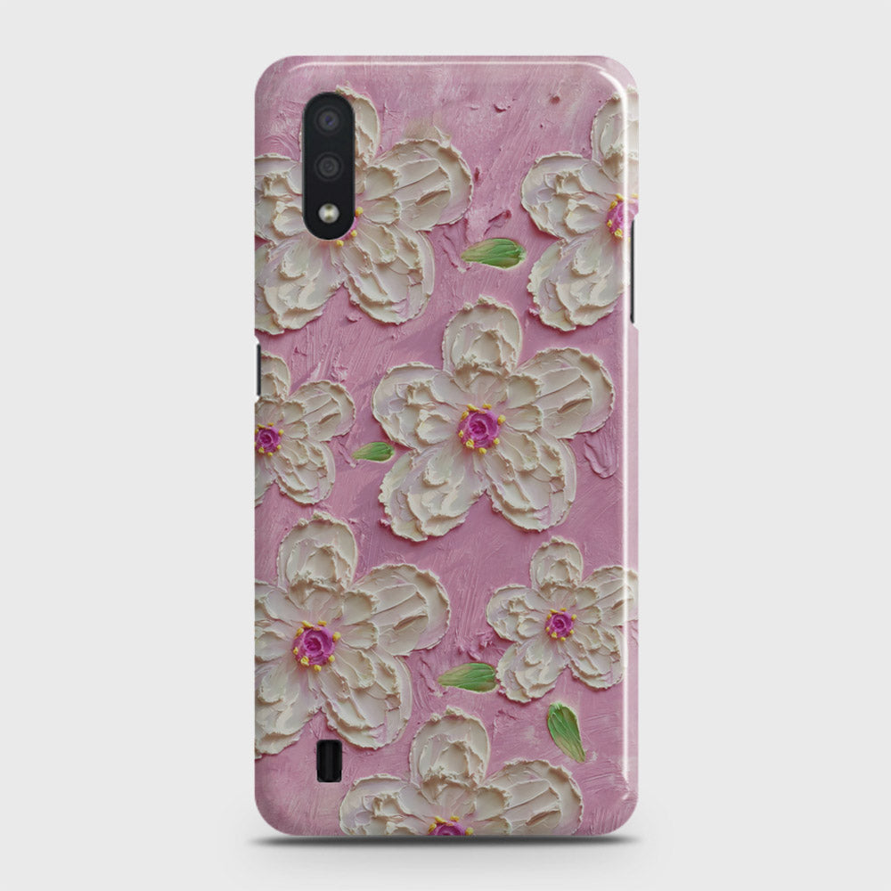 Samsung Galaxy A01 Cover - Floral Series - Design 5 - Pink & White - Matte Finish - Snap On Hard Case with LifeTime Colors Guarantee