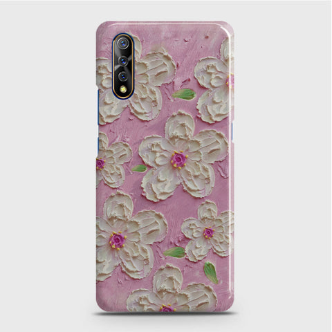 Vivo S1 Cover - Floral Series - Design 5 - Pink & White - Matte Finish - Snap On Hard Case with LifeTime Colors Guarantee