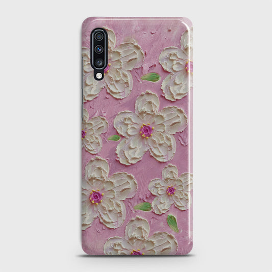 Samsung Galaxy A70 Cover - Floral Series - Design 5 - Pink & White - Matte Finish - Snap On Hard Case with LifeTime Colors Guarantee