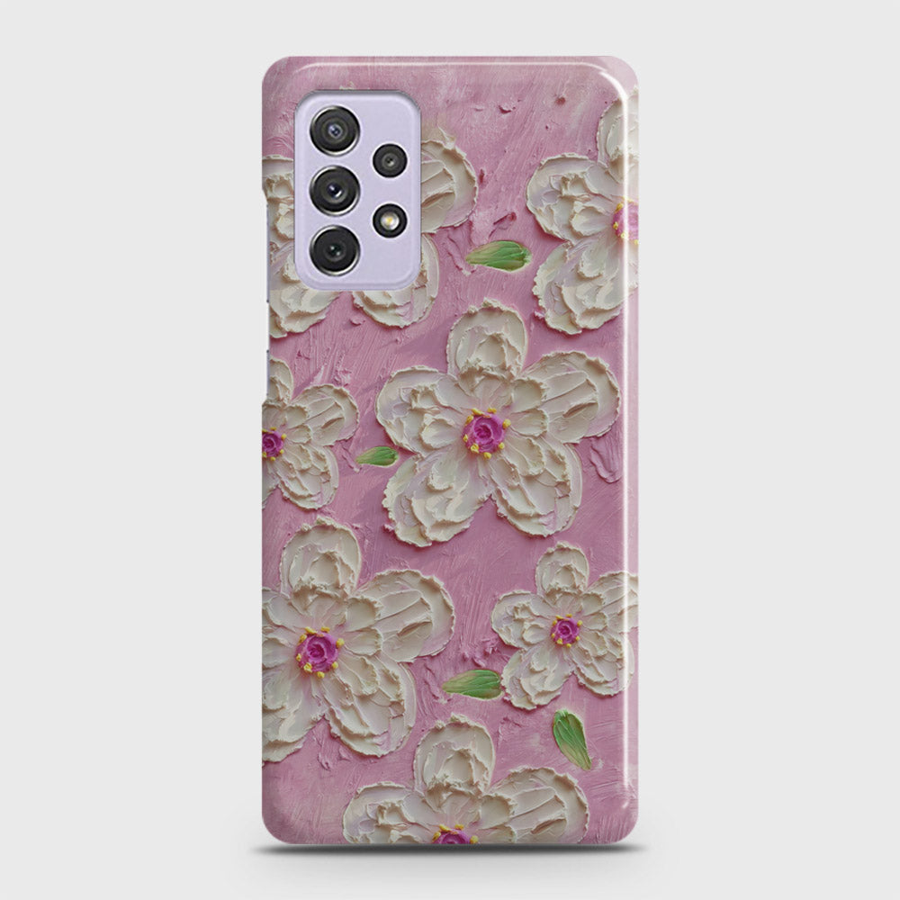 Samsung Galaxy A72 Cover - Floral Series - Design 5 - Pink & White - Matte Finish - Snap On Hard Case with LifeTime Colors Guarantee