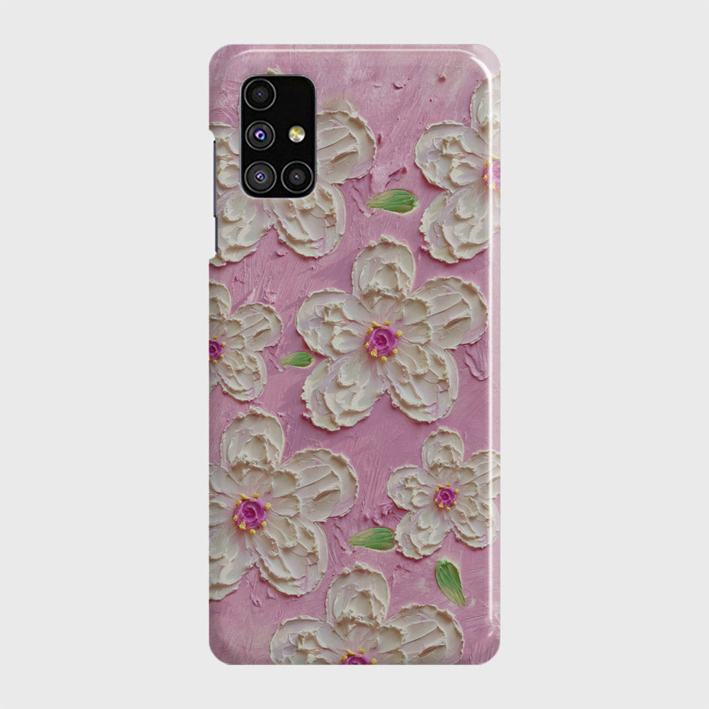 Samsung Galaxy M51 Cover - Floral Series - Design 5 - Pink & White - Matte Finish - Snap On Hard Case with LifeTime Colors Guarantee