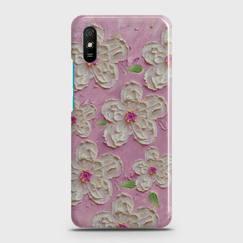 Xiaomi Redmi 9A Cover - Floral Series - Design 5 - Pink & White - Matte Finish - Snap On Hard Case with LifeTime Colors Guarantee