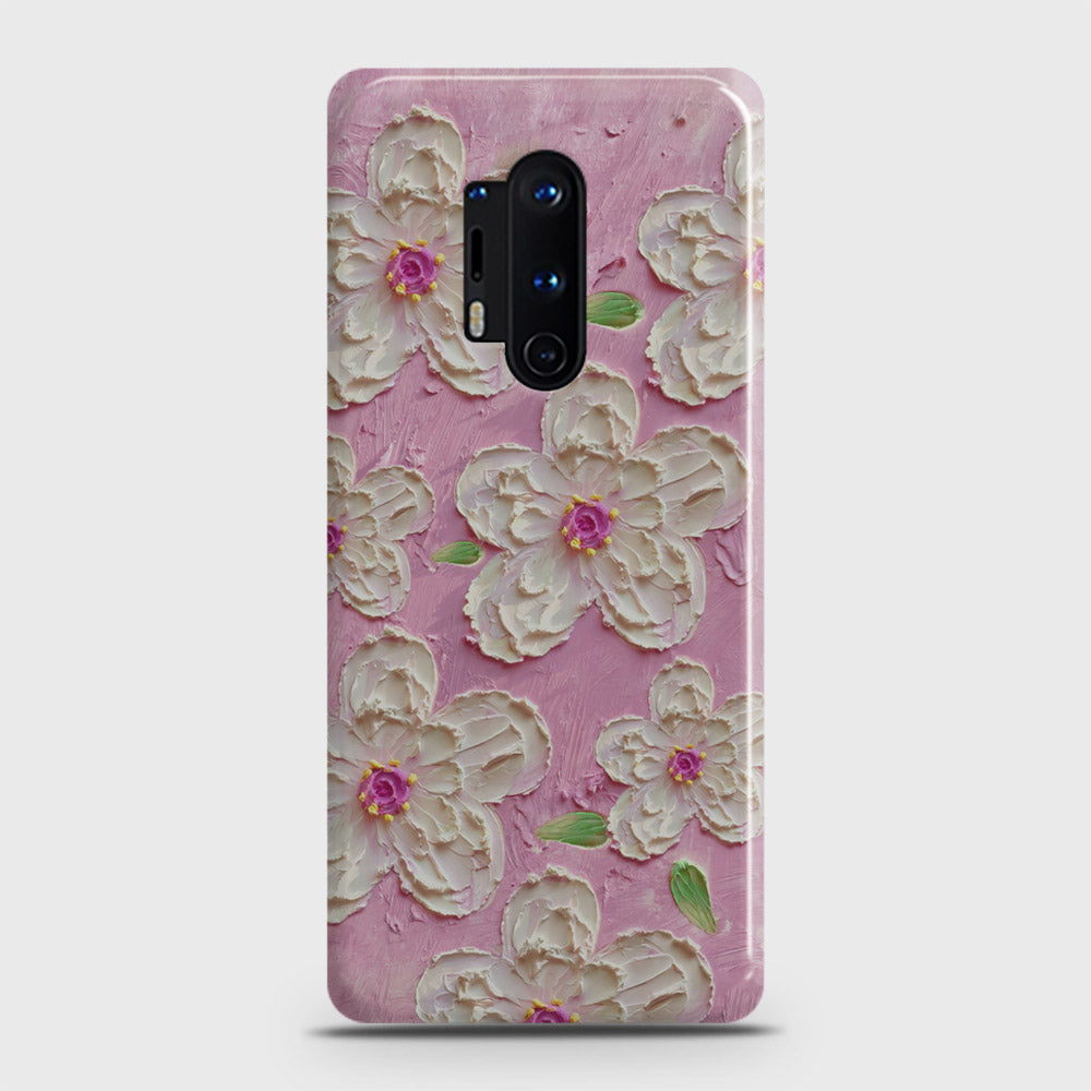 OnePlus 8 Pro Cover - Floral Series - Design 5 - Pink & White - Matte Finish - Snap On Hard Case with LifeTime Colors Guarantee