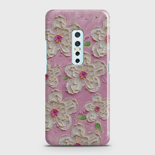 Vivo V17 Pro Cover - Floral Series - Design 5 - Pink & White - Matte Finish - Snap On Hard Case with LifeTime Colors Guarantee