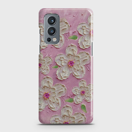 OnePlus Nord 2 Cover - Floral Series - Design 5 - Pink & White - Matte Finish - Snap On Hard Case with LifeTime Colors Guarantee