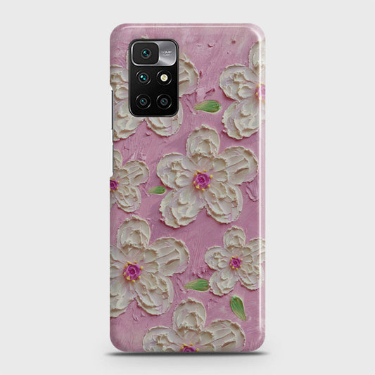 Xiaomi Redmi 10 Cover - Floral Series - Design 5 - Pink & White - Matte Finish - Snap On Hard Case with LifeTime Colors Guarantee