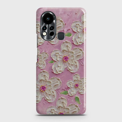 Infinix Hot 11s Cover - Floral Series - Design 5 - Pink & White - Matte Finish - Snap On Hard Case with LifeTime Colors Guarantee