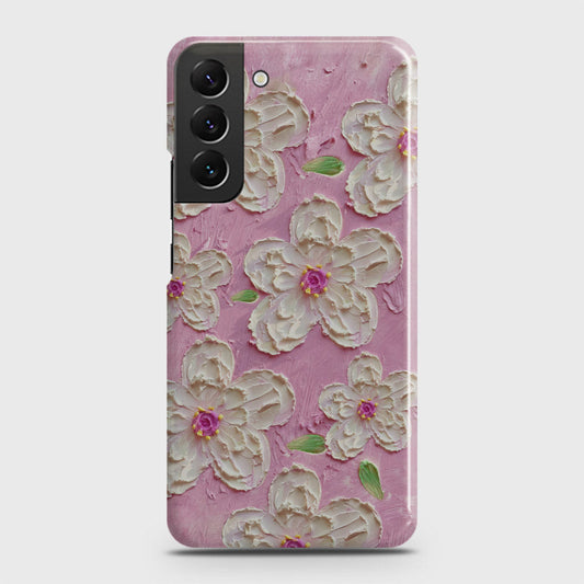 Samsung Galaxy S22 5G Cover - Floral Series - Design 5 - Pink & White - Matte Finish - Snap On Hard Case with LifeTime Colors Guarantee