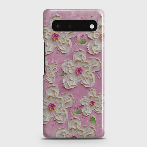 Google Pixel 6 Cover - Floral Series - Design 5 - Pink & White - Matte Finish - Snap On Hard Case with LifeTime Colors Guarantee