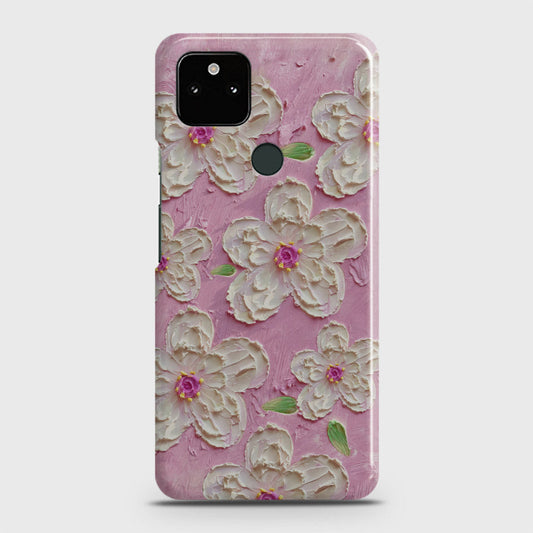 Google Pixel 5a 5G Cover - Floral Series - Design 5 - Pink & White - Matte Finish - Snap On Hard Case with LifeTime Colors Guarantee