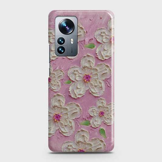 Xiaomi 12 Cover - Floral Series - Design 5 - Pink & White - Matte Finish - Snap On Hard Case with LifeTime Colors Guarantee