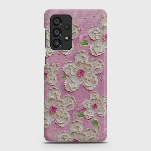 Samsung Galaxy A73 5G Cover - Floral Series - Design 5 - Pink & White - Matte Finish - Snap On Hard Case with LifeTime Colors Guarantee