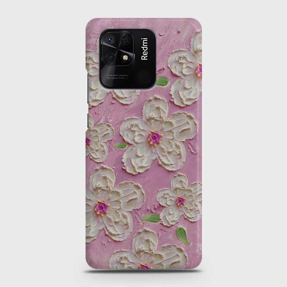 Xiaomi Redmi 10C Cover - Floral Series - Design 5 - Pink & White - Matte Finish - Snap On Hard Case with LifeTime Colors Guarantee