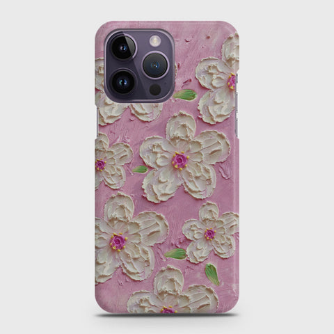 iPhone 14 Pro Cover - Floral Series - Design 5 - Pink & White - Matte Finish - Snap On Hard Case with LifeTime Colors Guarantee