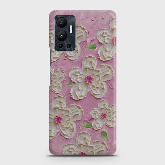 Infinix Hot 12 Cover - Floral Series - Design 5 - Pink & White - Matte Finish - Snap On Hard Case with LifeTime Colors Guarantee