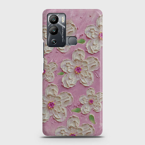 Infinix Hot 12i Cover - Floral Series - Design 5 - Pink & White - Matte Finish - Snap On Hard Case with LifeTime Colors Guarantee