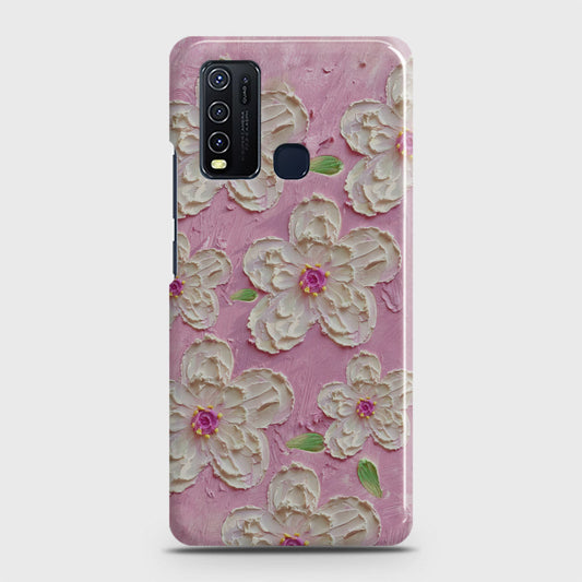 Vivo Y50  Cover - Floral Series - Design 5 - Pink & White - Matte Finish - Snap On Hard Case with LifeTime Colors Guarantee