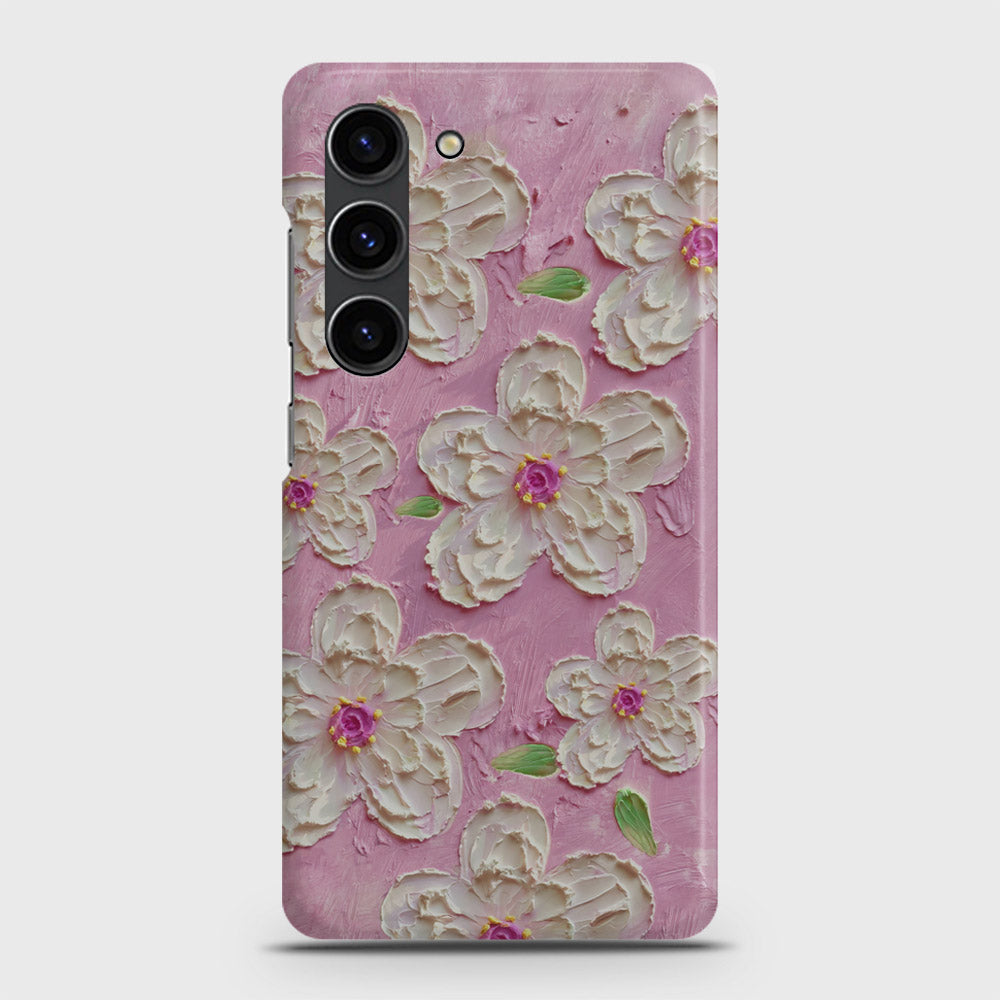 Samsung Galaxy S23 Plus Cover - Floral Series - Design 5 - Pink & White - Matte Finish - Snap On Hard Case with LifeTime Colors Guarantee