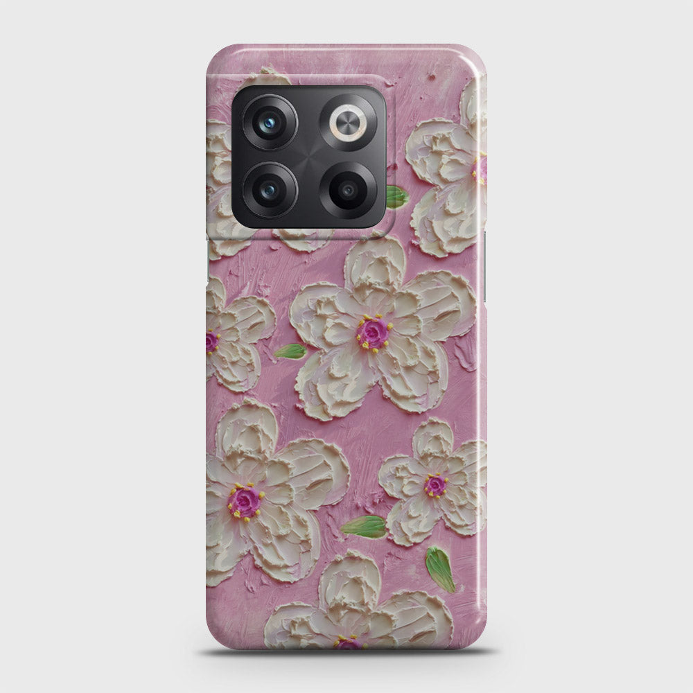 OnePlus 10T Cover - Floral Series - Design 5 - Pink & White - Matte Finish - Snap On Hard Case with LifeTime Colors Guarantee