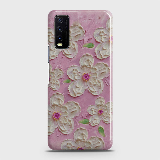 Vivo Y12a  Cover - Floral Series - Design 5 - Pink & White - Matte Finish - Snap On Hard Case with LifeTime Colors Guarantee