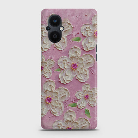 Oppo F21 Pro 5G Cover - Floral Series - Design 5 - Pink & White - Matte Finish - Snap On Hard Case with LifeTime Colors Guarantee