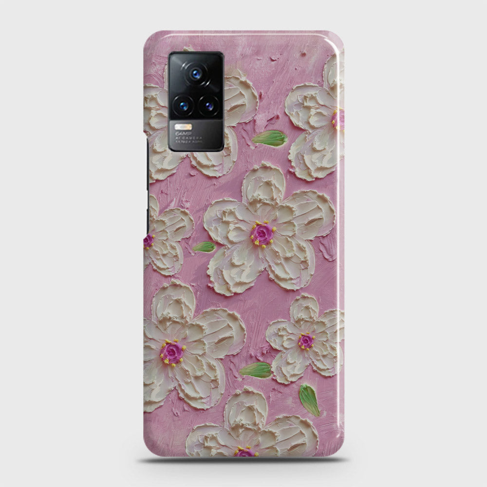 Vivo V21e  Cover - Floral Series - Design 5 - Pink & White - Matte Finish - Snap On Hard Case with LifeTime Colors Guarantee