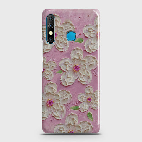 Infinix Hot 8 Cover - Floral Series - Design 5 - Pink & White - Matte Finish - Snap On Hard Case with LifeTime Colors Guarantee