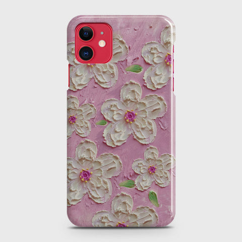 iPhone 11 Cover - Floral Series - Design 5 - Pink & White - Matte Finish - Snap On Hard Case with LifeTime Colors Guarantee