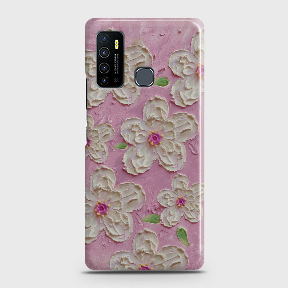 Infinix Hot 9 Cover - Floral Series - Design 5 - Pink & White - Matte Finish - Snap On Hard Case with LifeTime Colors Guarantee